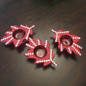 Up-cycled glass Tea-light holders.
